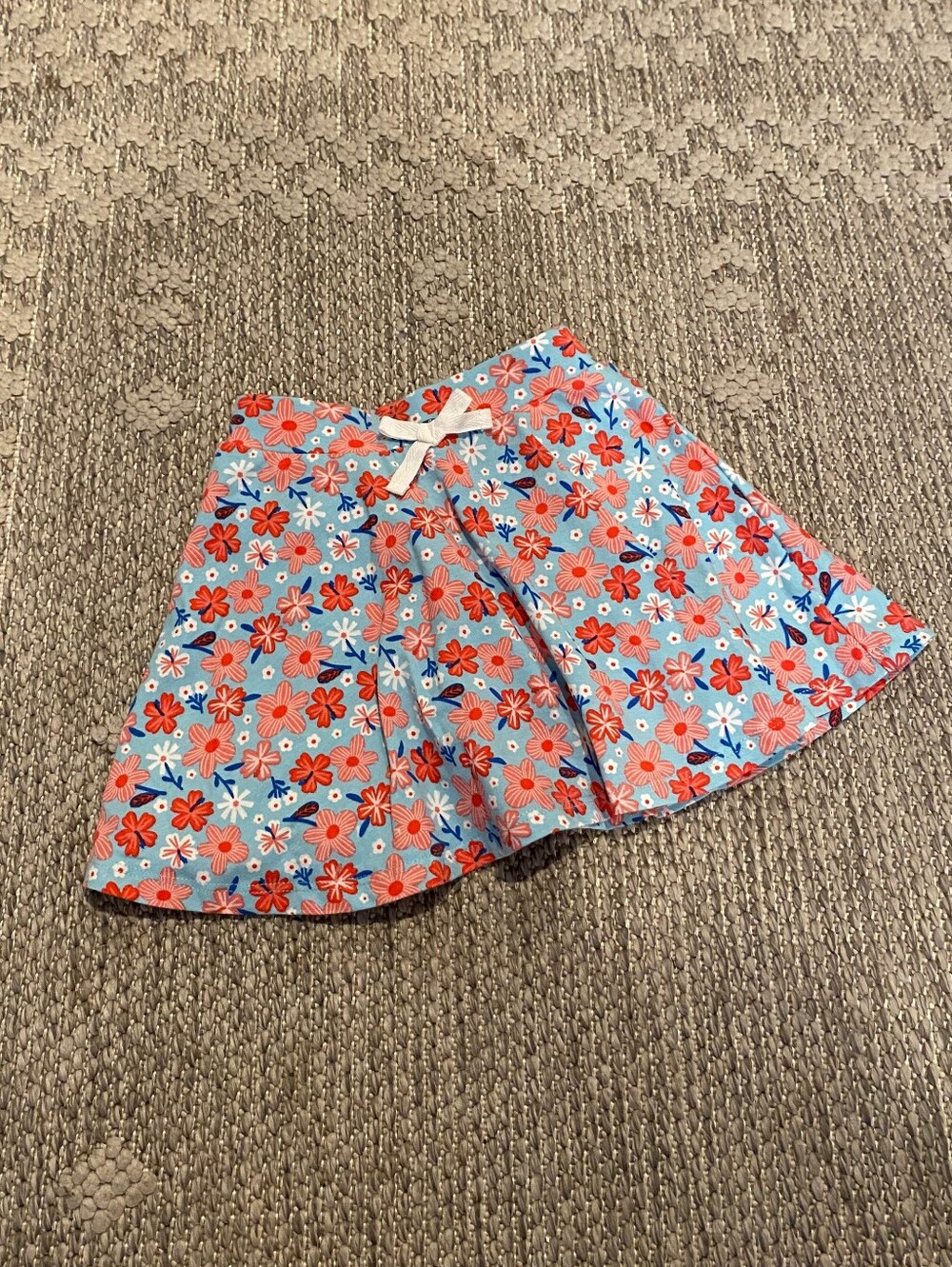 dip Orange Flowers Blue Skort White Bow Cotton Bottoms